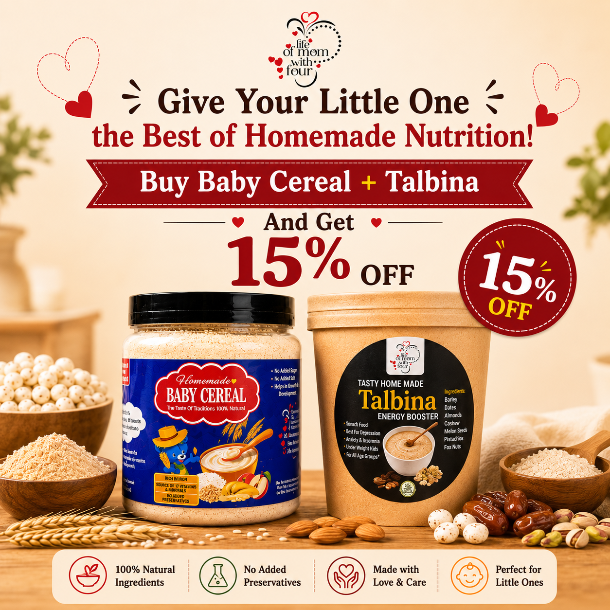 Buy Baby Cereal & Talbina – Get 15% OFF